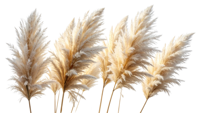 Golden ripe ears of wheat isolated on white, symbolizing a summer harvest of natural grain from the farm field