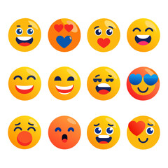 Collection of fun emoji icons showcasing diverse expressions