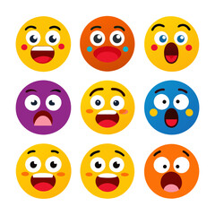 Collection of Funny Emoji Characters with Exaggerated Expressions
