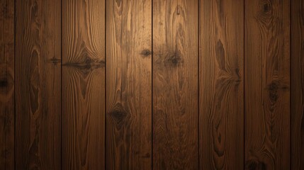 Fototapeta premium A close-up of a dark brown wooden plank wall with a vertical pattern.