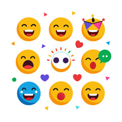 Flat design emoji set for online communications concept art