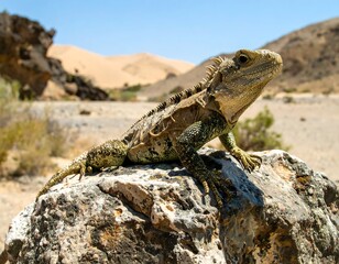 Desert lizard on rock