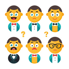 Emoticon faces illustrating varying emotions for use in surveys