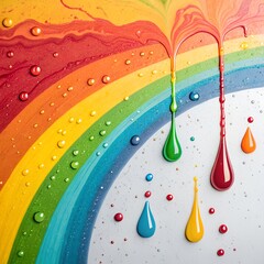 rainbow with drops of water