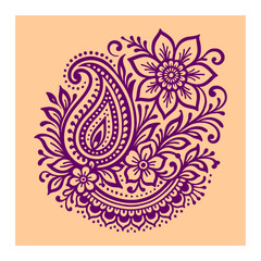 Henna art vector classic hand drawn illustration
