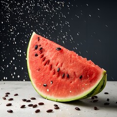 slice of watermelon on a white background