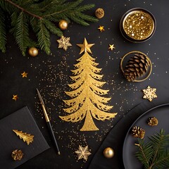 christmas background with christmas tree