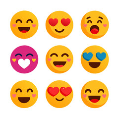 Collection of playful and expressive emoji icons for digital use