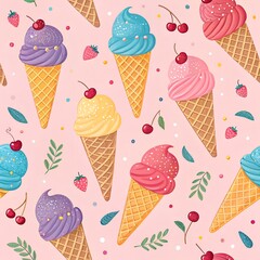 ice cream seamless pattern