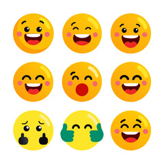 Fototapeta premium Diverse set of emoji icons expressing various emotions