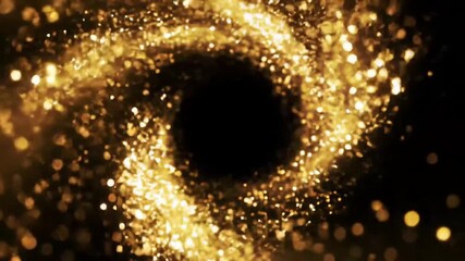 Swirling vortex of golden sparkles - Powered by Adobe