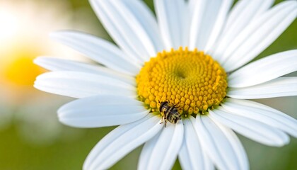 Fototapeta premium Close-up of a daisy with a fly