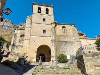 Scenic view of Santiago church in medieval town of Pancorbo, Burgos province, Spain. High quality photography