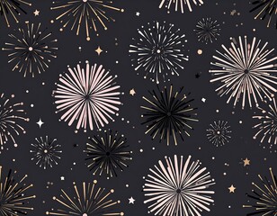 Fireworks pattern on dark background