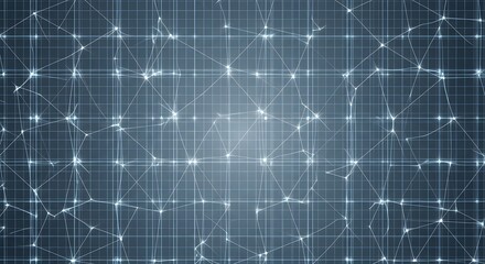 Abstract network background with grid and glowing connections.