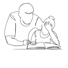 Caring adult offers support to child struggling with homework, fostering learning and encouragement