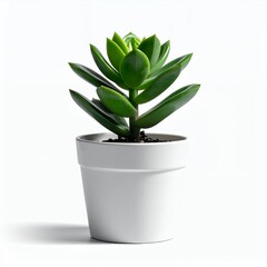 Succulent simplicity: A verdant indoor plant graces a bright white backdrop with organic form
