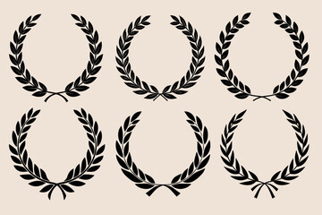 Obraz premium Elegant black and yellow laurel wreath design with cyan and magenta accents for celebratory or award occasions