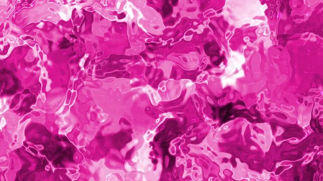 Abstracts Plastic Water, Dynamic abstract pink liquid background with glossy, wavy, and rippling textures and movement,  Stock royalty free video.