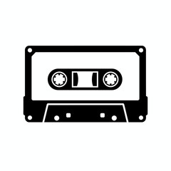 Fototapeta premium Retro audio cassette tape icon for music, sound recording, and nostalgic media projects, evoking vintage vibes and analog sound