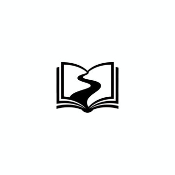 Embark on an educational journey with this striking open book logo symbolizing knowledge, progress, and the path of learning, perfect for academic or publishing brands.