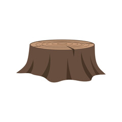 Rustic wooden tree stump table base isolated for outdoor decor design vector
