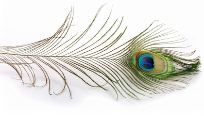 Obraz premium peacock feather isolated on white