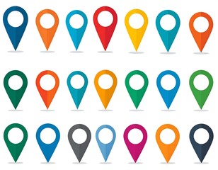 Colorful map markers