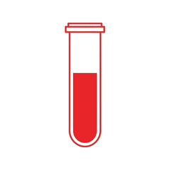 Red liquid in glass test tube medical laboratory science research sample vector
