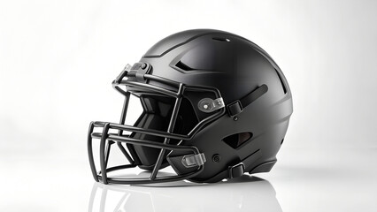Fototapeta premium Matte black american football helmet isolated on a white background