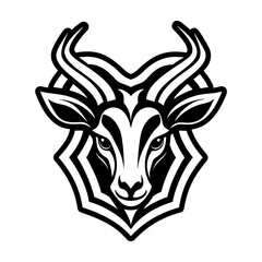 Filled style icon of wild antelope logo