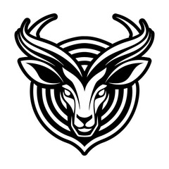 Filled style icon of an antelope symbol