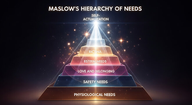 Understanding maslow's hierarchy of needs in psychology educational context infographic digital environment informative viewpoint