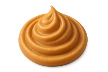 Caramel sauce swirl showing topping dessert concept