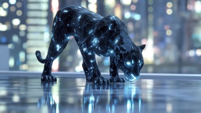 Futuristic panther digital art