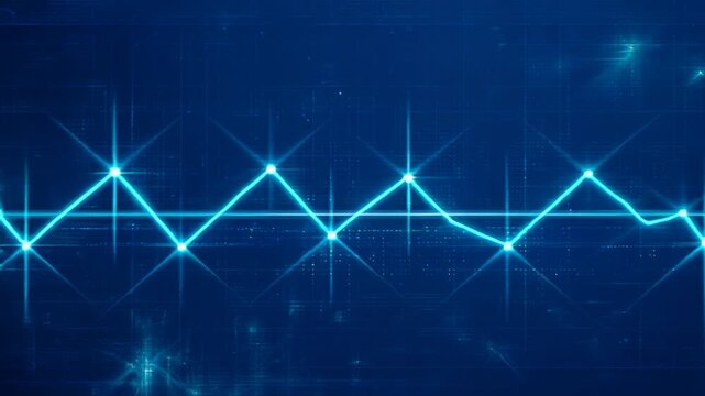 Glowing Digital Financial Chart Diagram Trend Line Analysis Illustration