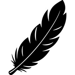 Obraz premium Black feather silhouette on white background representing mental health 