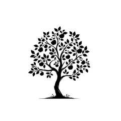 Apple Tree Vector Illustration &ndash; Fresh Orchard with Ripe Apples