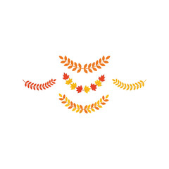 Autumn leaves garland collection seasonal fall decor wreath elements vector vector