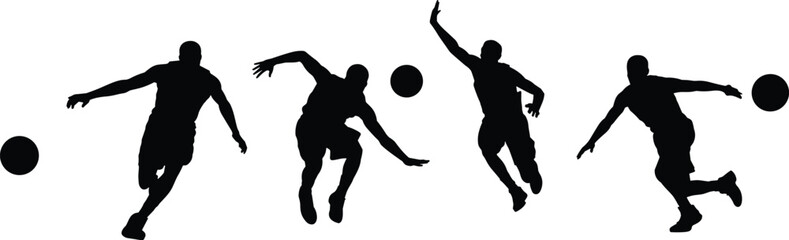 Silhouette of basketball players dribbling, running, and playing with ball, active sports action, professional athletes, fitness training, competition, outdoor sports lifestyle