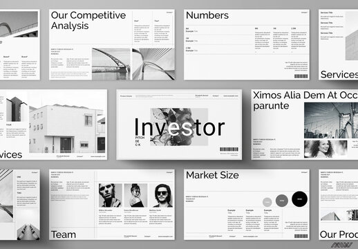 Minimalist New Business Investor Pitch Deck Presentation Template