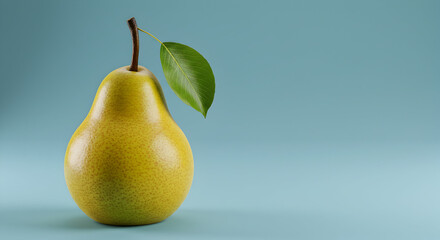 Fresh Pear on Blue Background A Vibrant Culinary and Nature Still Life Illustration