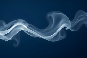Pearl White Smoke Wisps on Midnight Blue Luxury Subtle Background