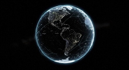 Visualize global connections with a luminous Earth, perfect for showcasing worldwide networks, data streams, and international partnerships in a modern, captivating way
