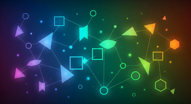 Digital Connectivity: A vibrant and luminous graphic portraying the intricate and interconnected nature of digital networks, showcasing a fusion of vibrant hues and abstract shapes.