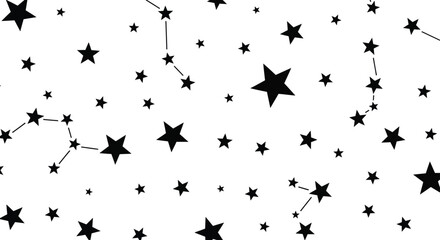 Hand drawn star patterns abstract celestial background simple doodle art elements vector