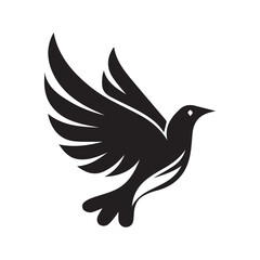 Obraz premium Black and white bird vector art design 