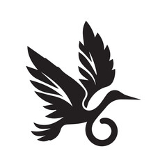 Black and white bird vector art design
