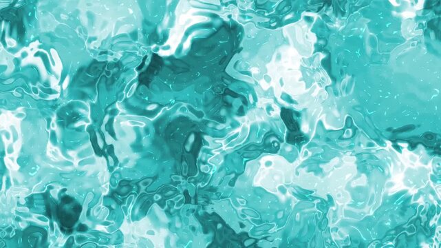 Abstracts Plastic Water, Abstract turquoise water surface with reflections and light ripples seamless looping background,  royalty free stock.