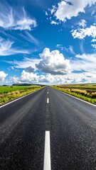 Fototapeta premium Road stretching into a vibrant sky